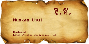 Nyakas Ubul névjegykártya